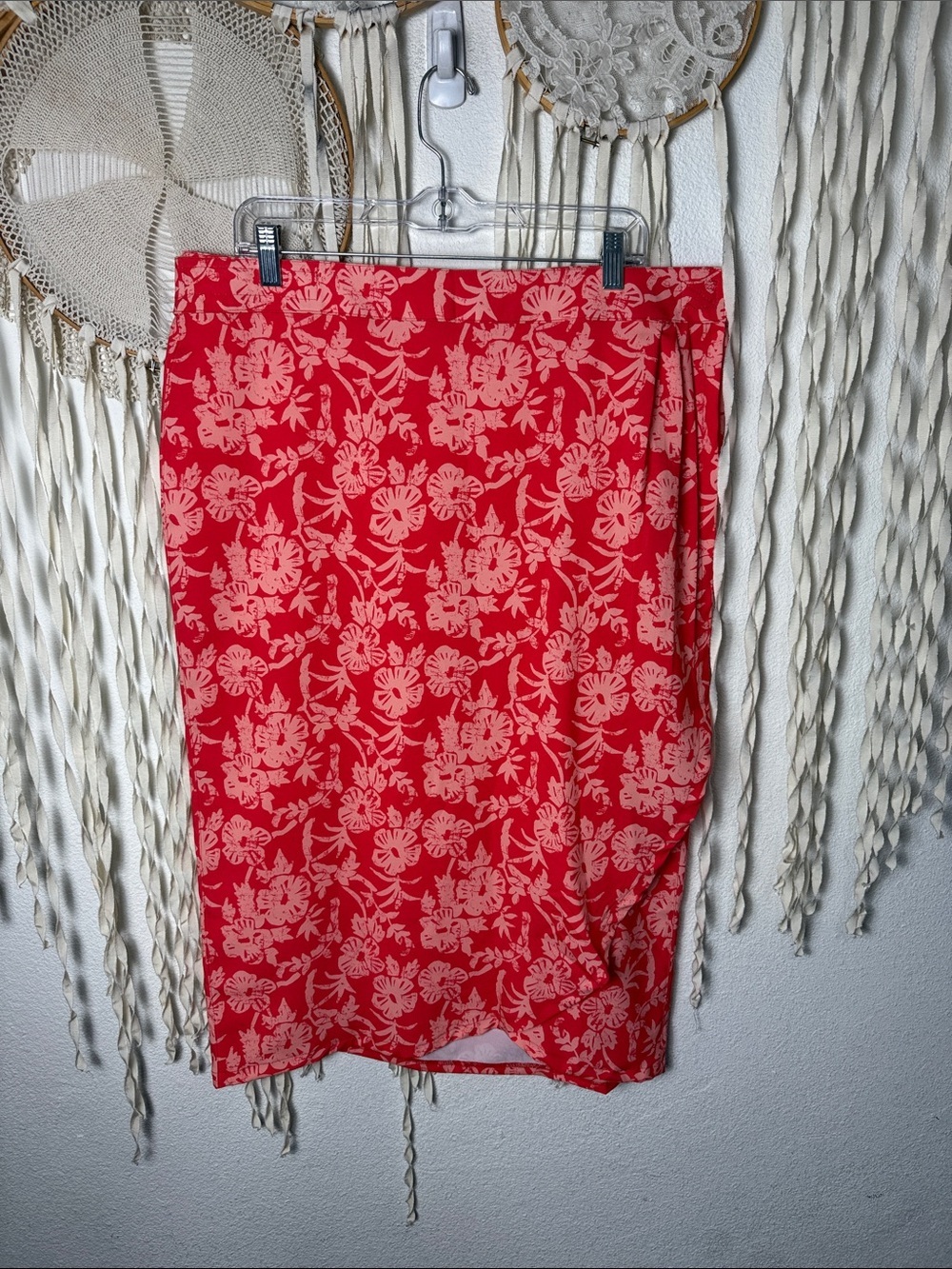 RipSkirt Hawaii Coral Pink Wrap Skirt with Interior Pocket Size XL